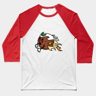 Flying Christmas Pudding Baseball T-Shirt